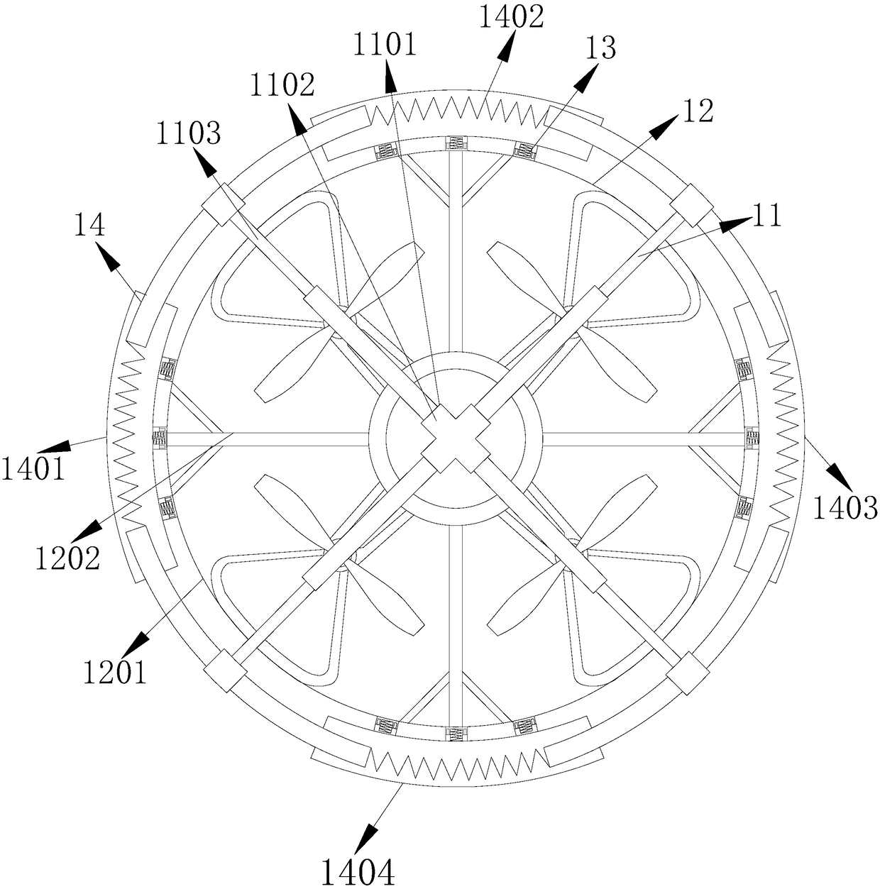 Telescopic comprehensive protection device for unmanned aerial vehicle