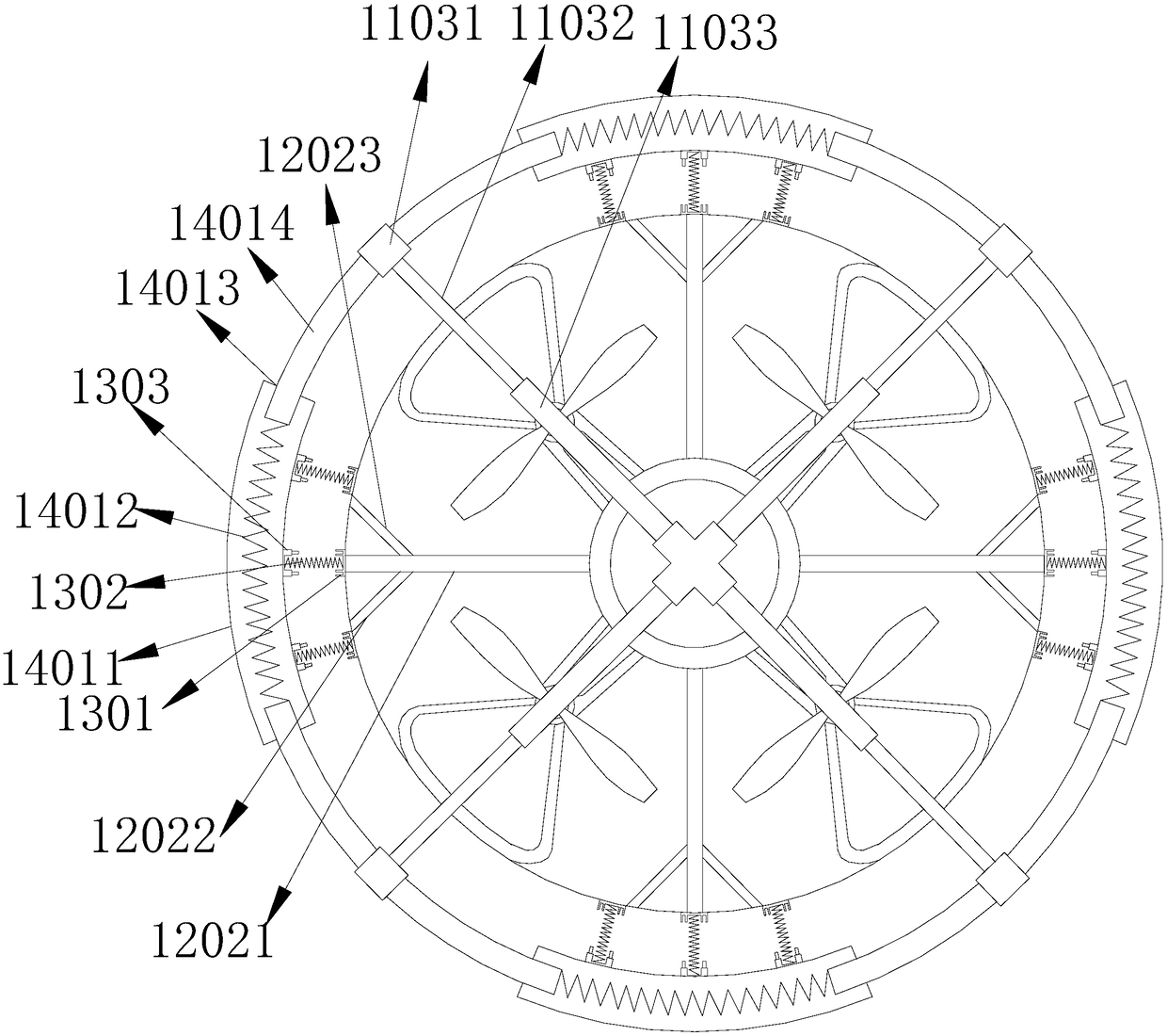 Telescopic comprehensive protection device for unmanned aerial vehicle