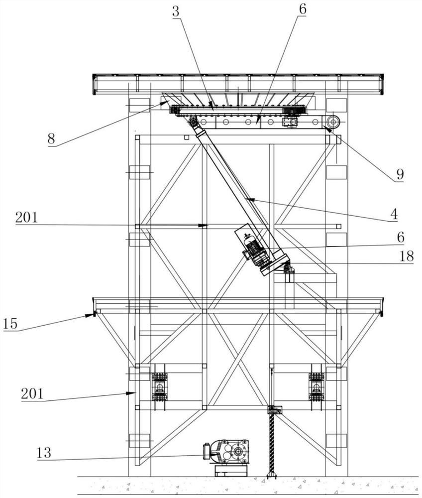 Rotatable double-motor rotary support ascending and descending platform