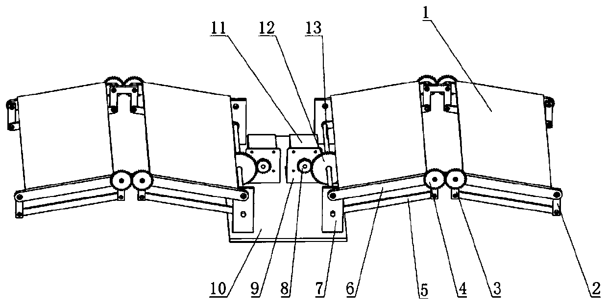 Solar panel folding device