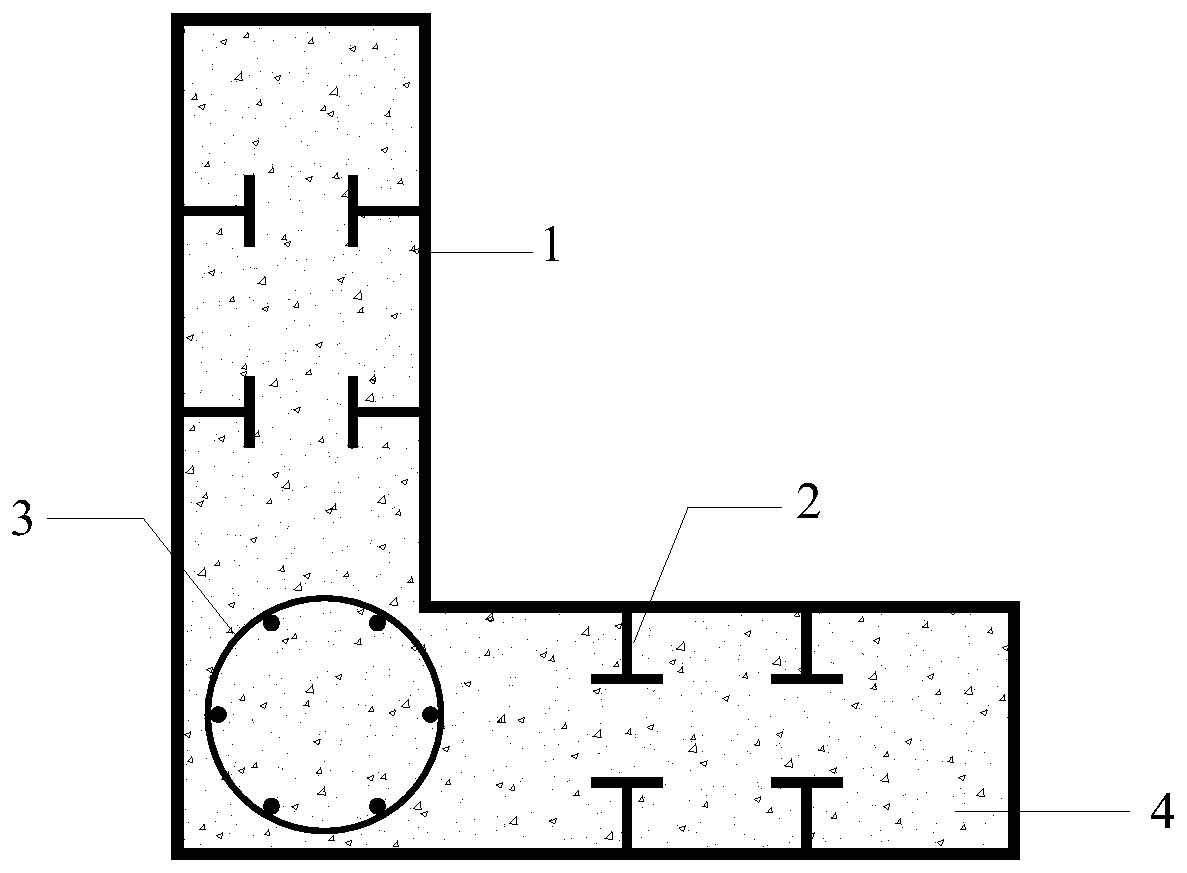 L-shaped steel pipe recycled concrete specially-shaped column provided with perforated T-shaped ribs and manufacturing method