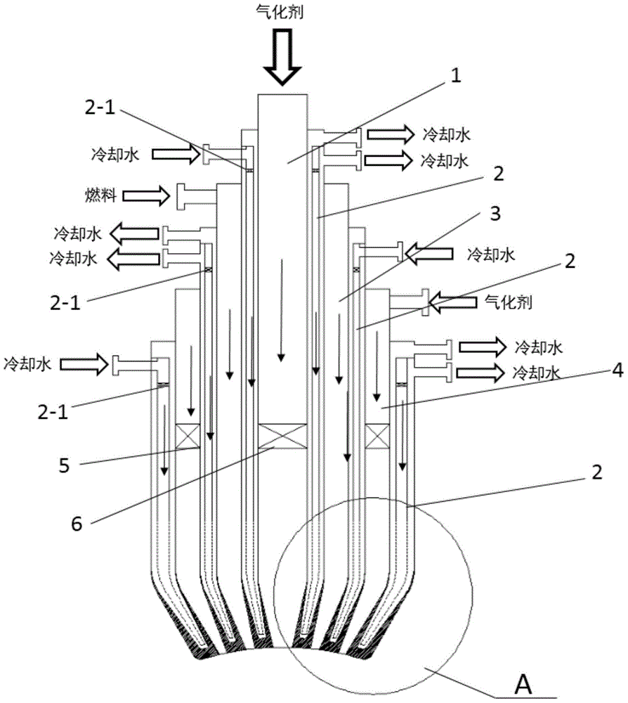 A new gasification process burner with jet impingement cooling