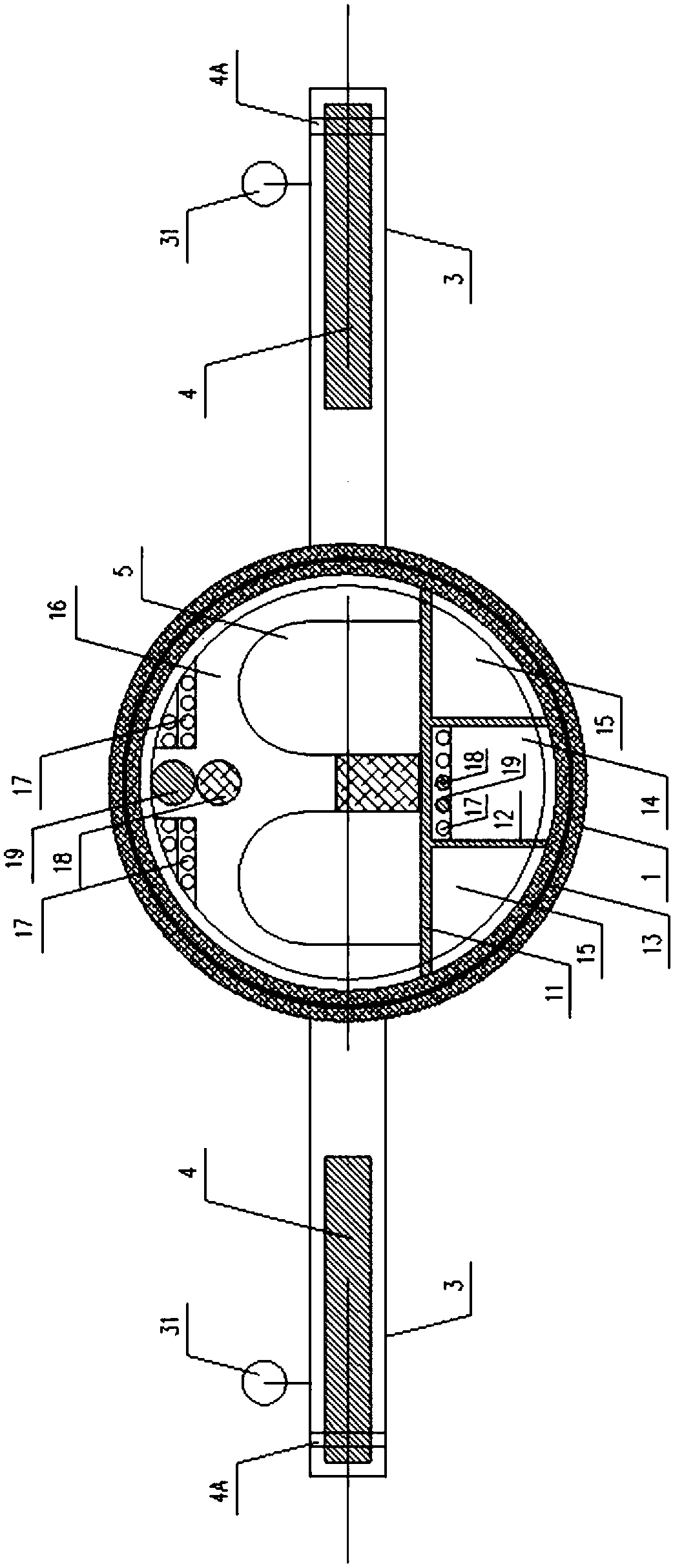 Sea-crossing water suspended high-speed rail tunnel structure, construction method thereof, and control method