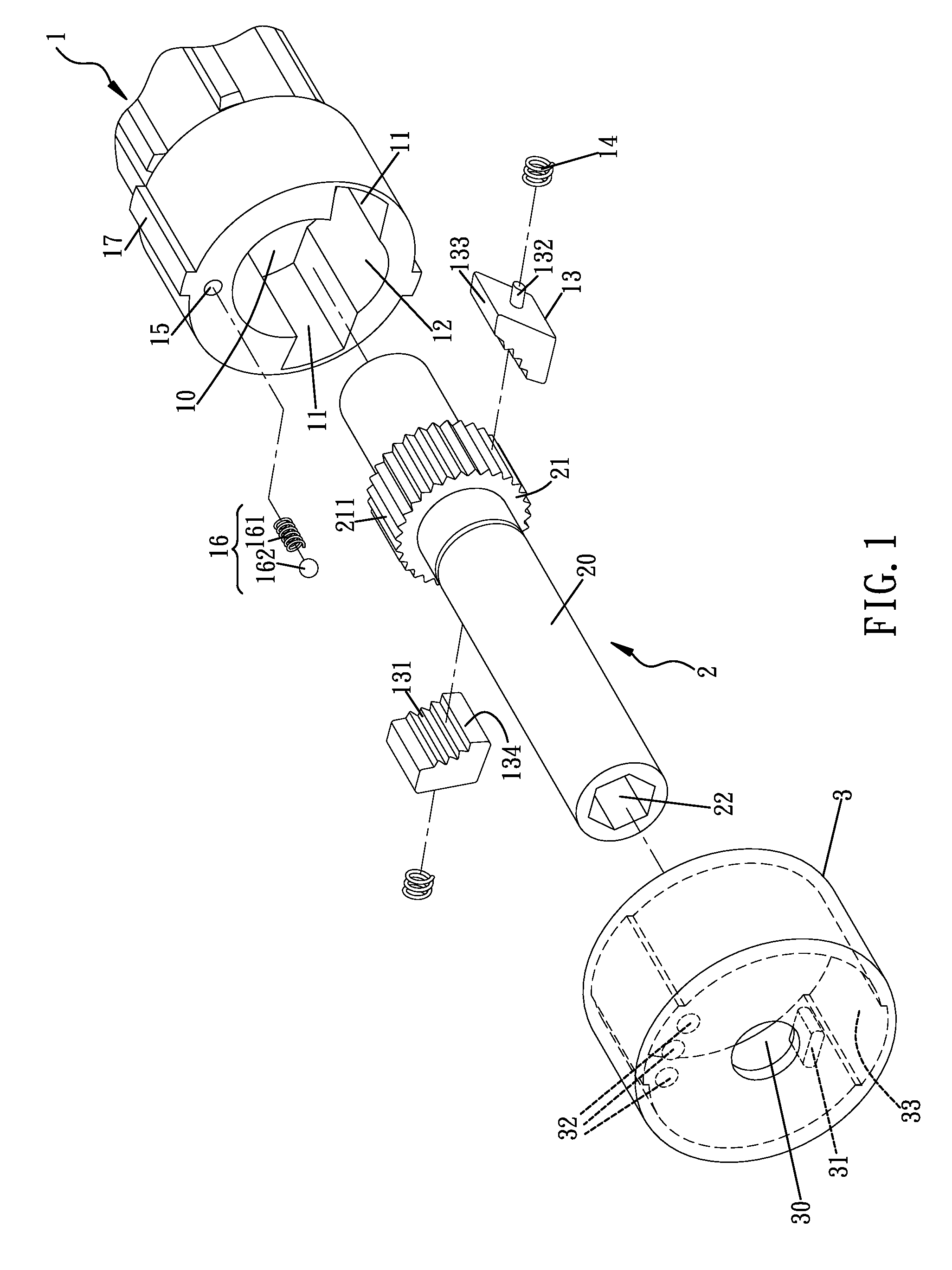 Steering device for a ratchet screwdriver