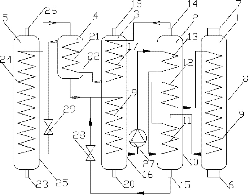 Ammonia water absorption refrigerating machine driven by marine exhaust