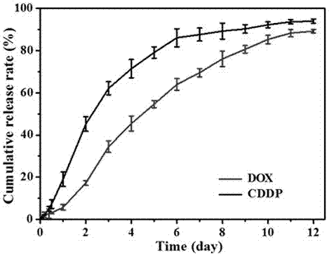 Double-drug-loading self-healing hydrogel system and preparation method thereof