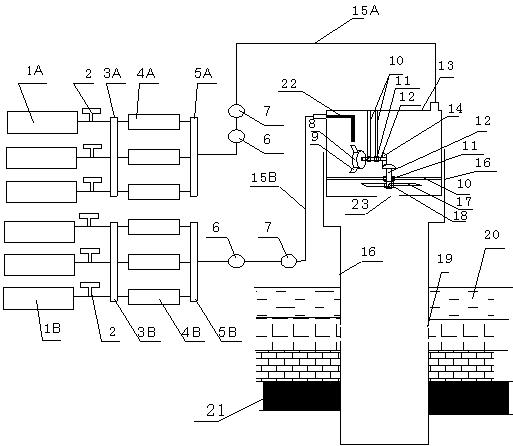 Plugging equipment for ground fracturing plugging water-bearing stratum