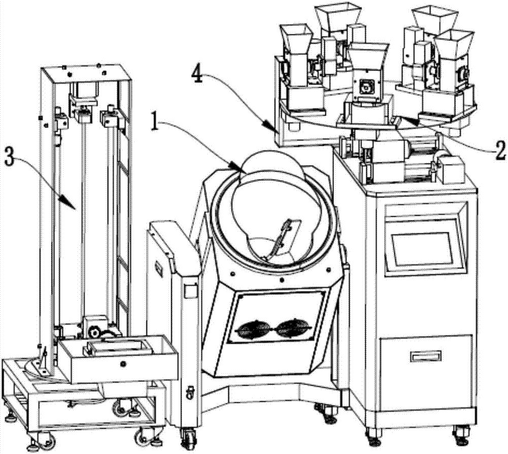 Cooking device with feeding function and seasoning putting function