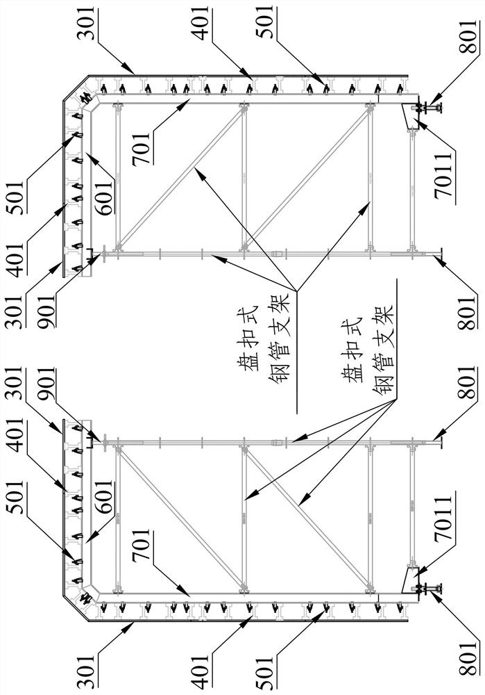 Construction method of movable assembled light formwork cast-in-place box culvert