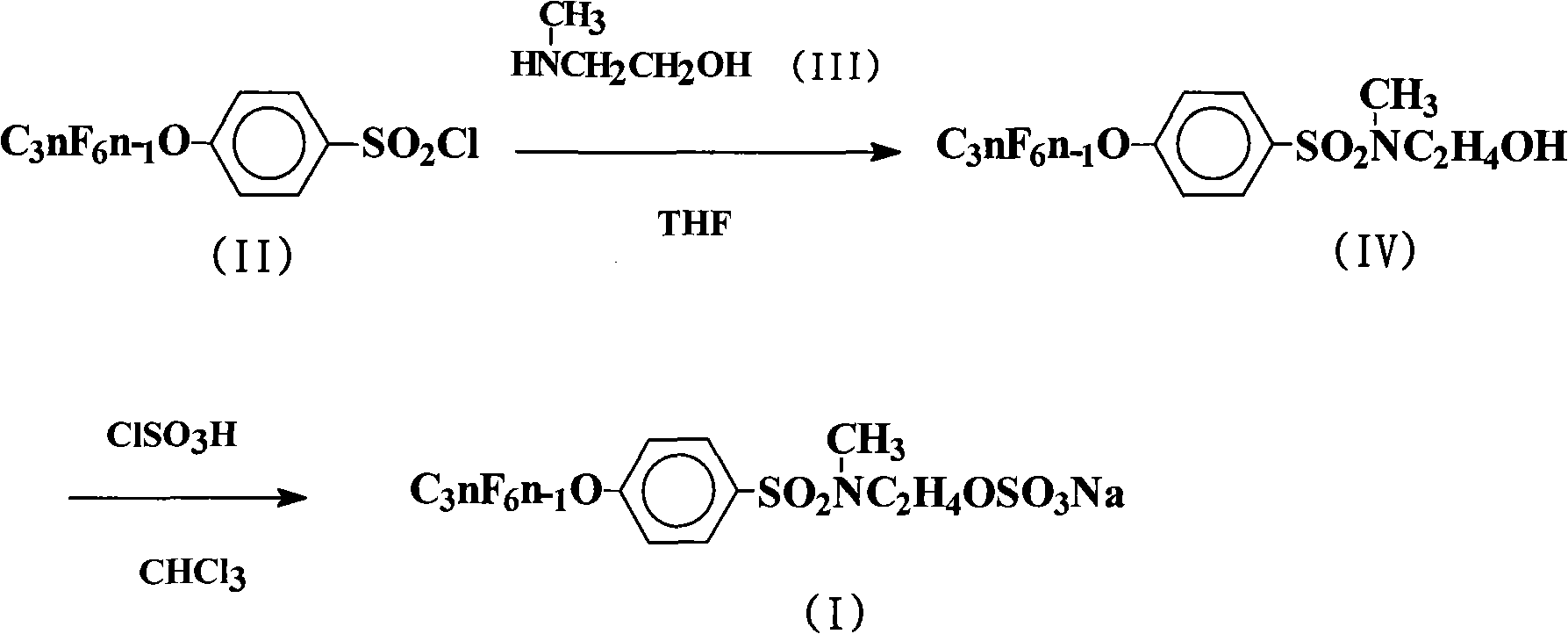 Method for producing sulfuric acid fluorinated surfactants