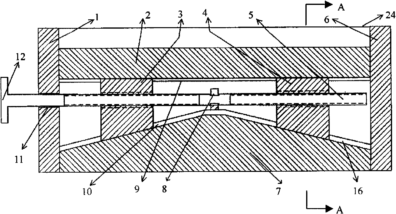 Device for adjusting elevation of bearing in rotating machinery on line