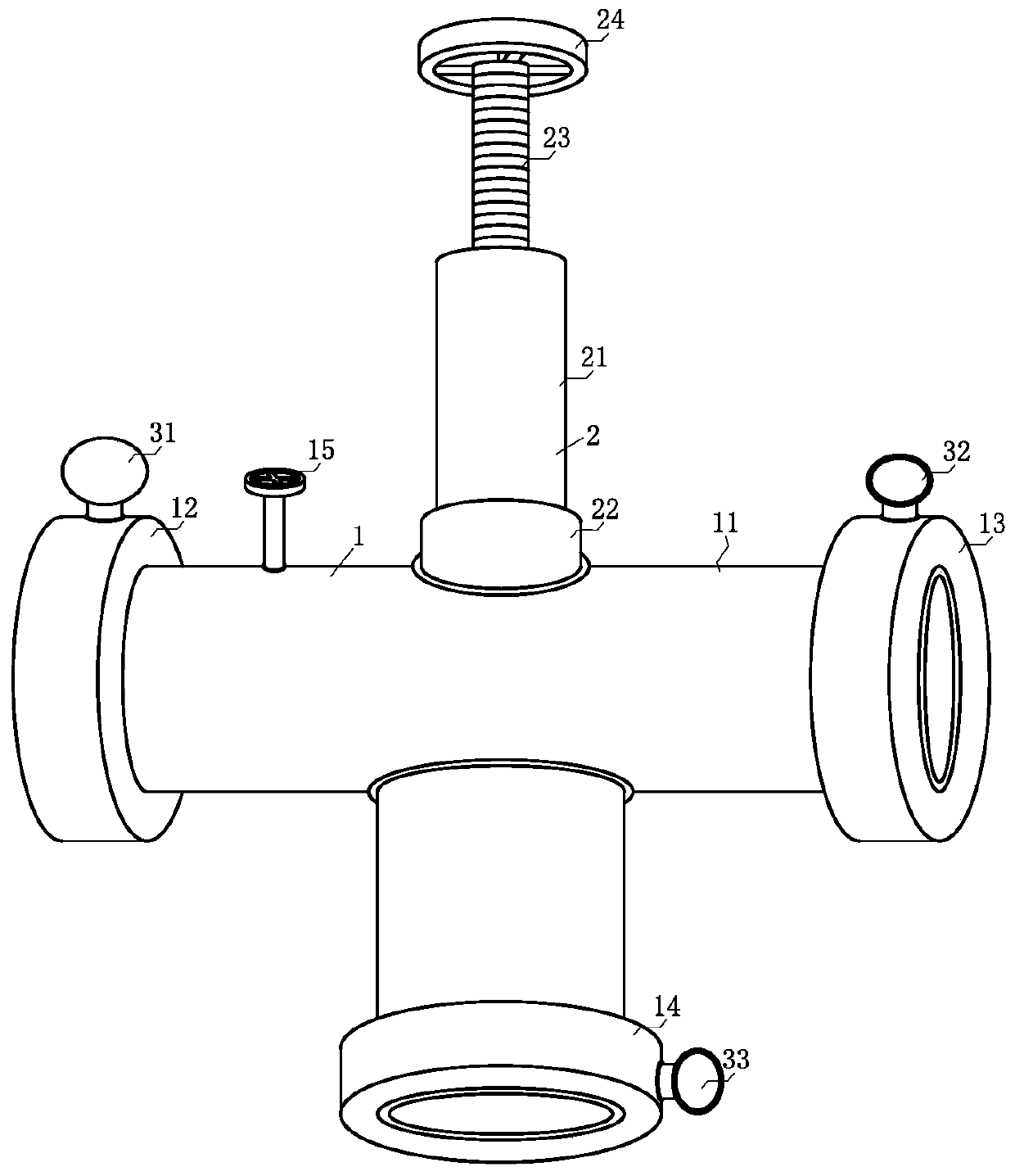 Three-way valve convenient for air tightness detection