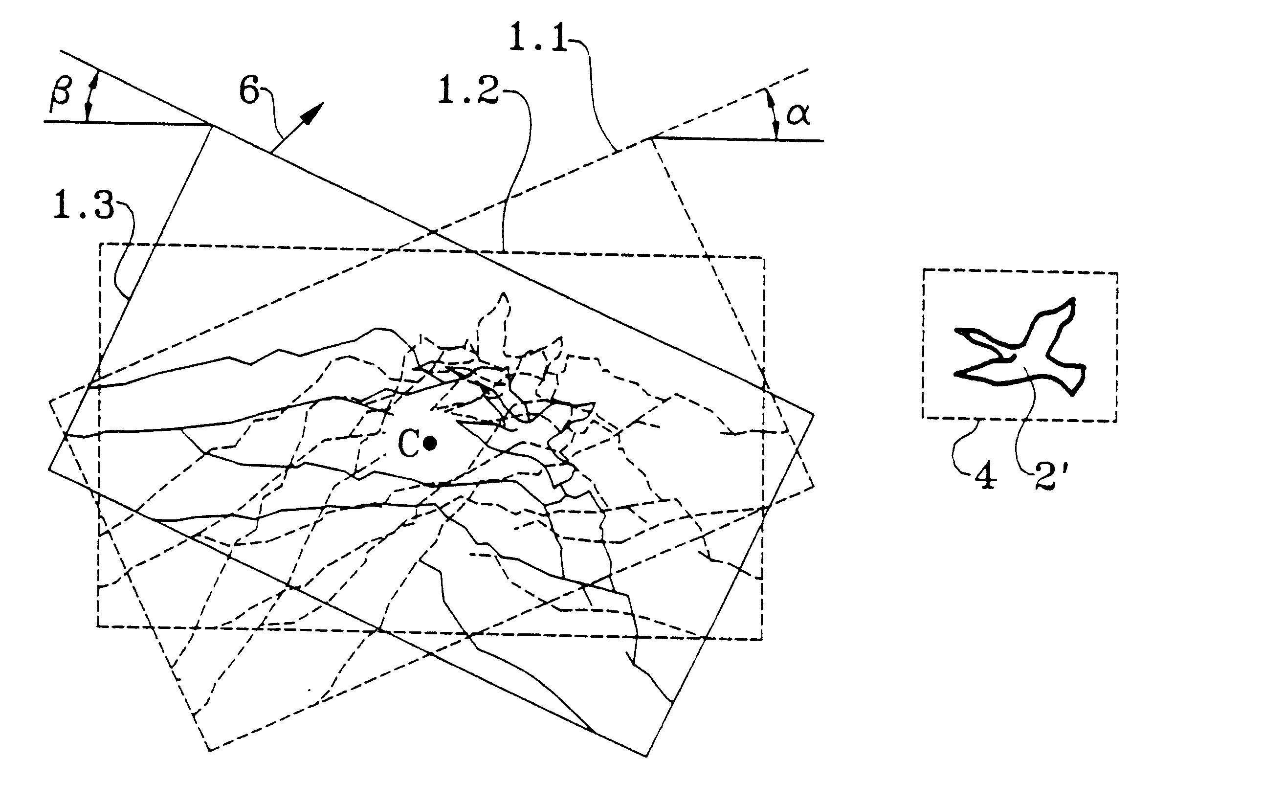 Method of transforming images into stereoscopic images, and images and image sequences obtained by said method