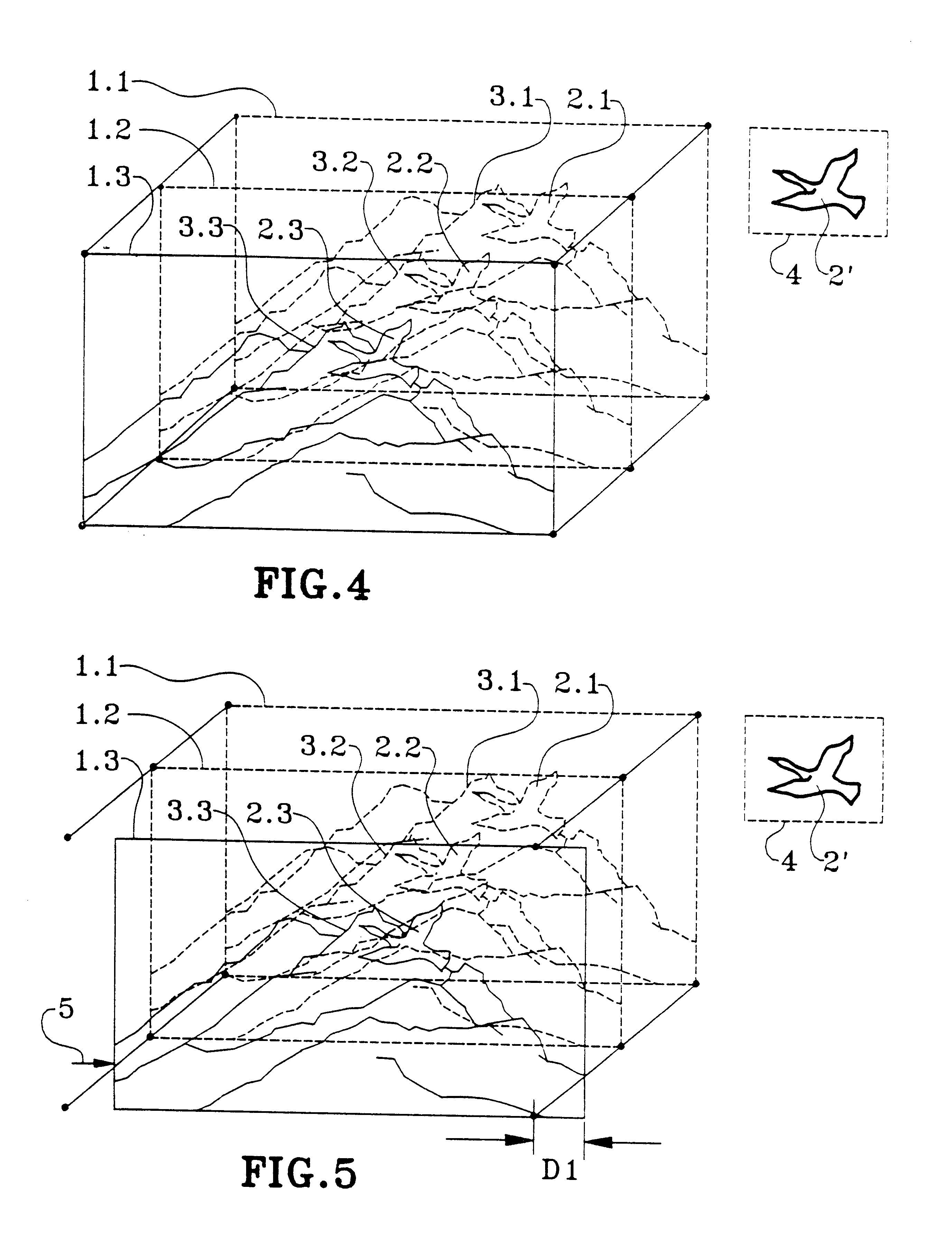 Method of transforming images into stereoscopic images, and images and image sequences obtained by said method