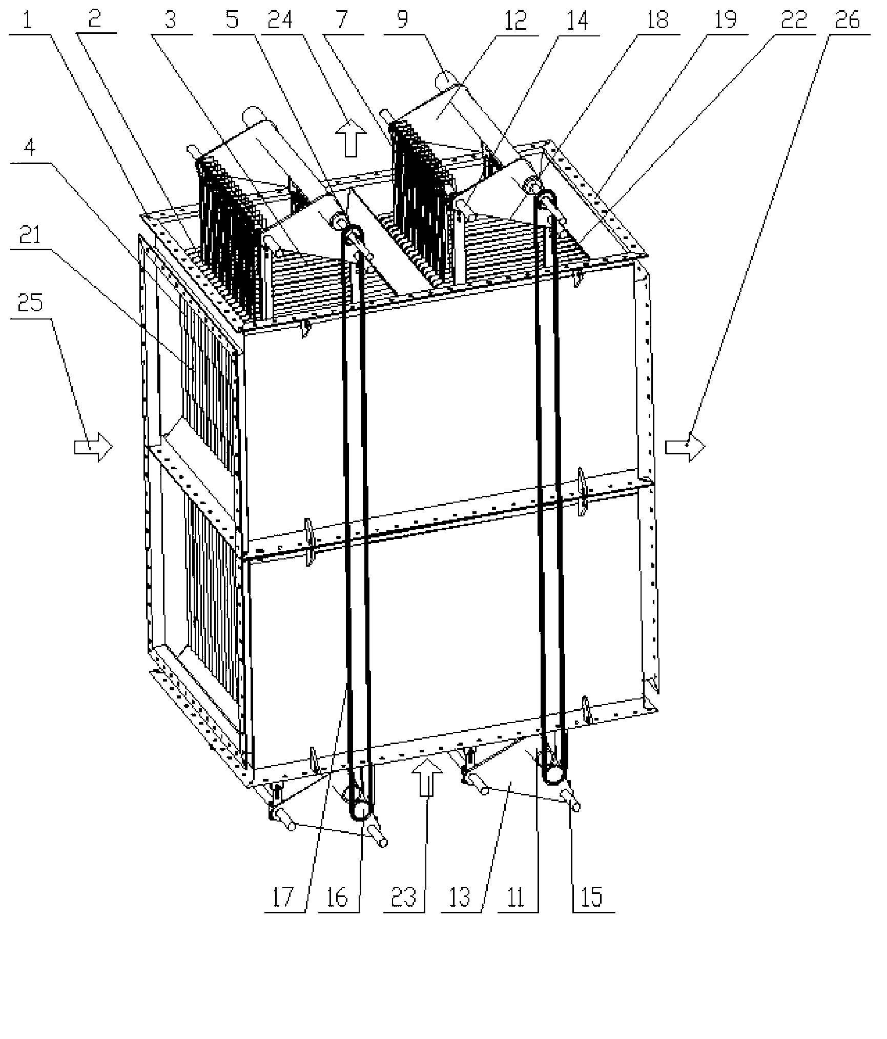 Heat exchanger used for recycling exhaust gas and waste heat of rotary hearth furnace