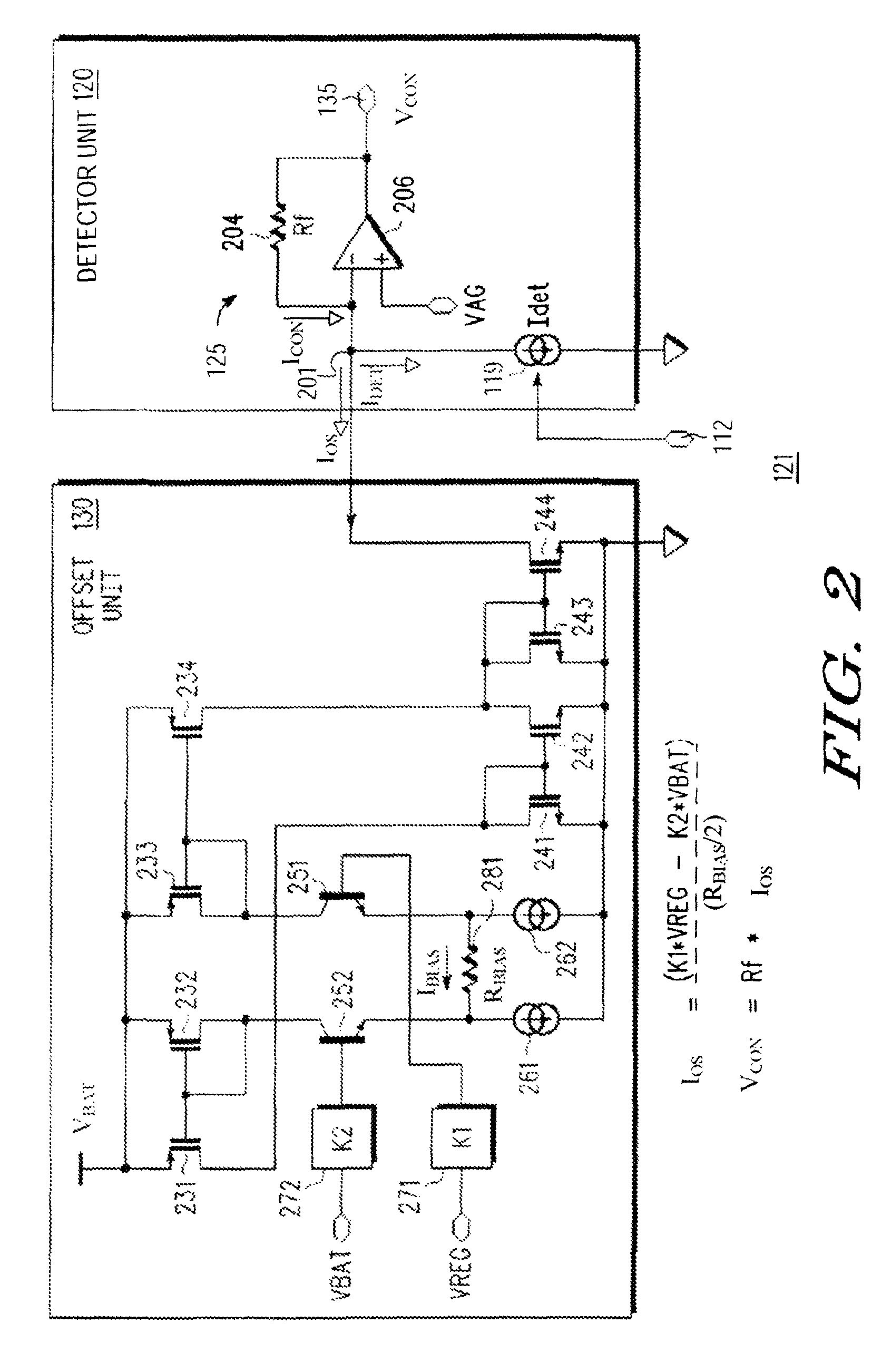 RF circuit with control unit to reduce signal power under appropriate conditions