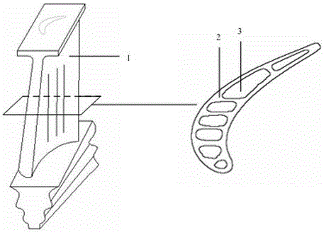 Neutron radiography detection method for residual core of hollow turbine blade