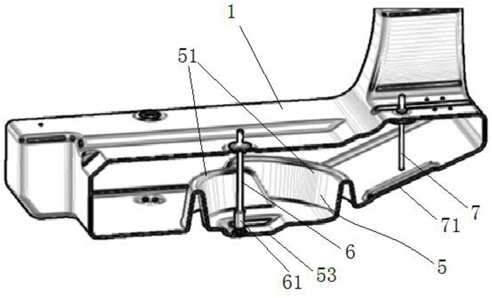 Rotational molding integrally-formed oil tank with oil blocking structure