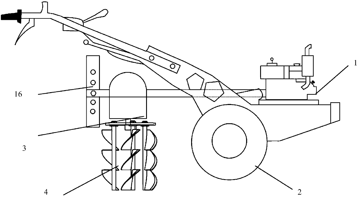 Small vertical shaft type deep cultivator