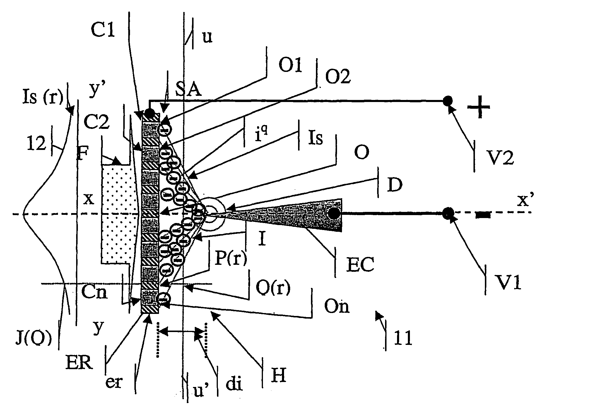 Electrostatic device for ionic air emission