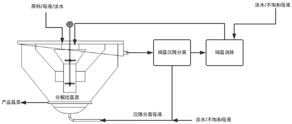 A circulating fluidized bed decomposition crystallization device and decomposition crystallization method