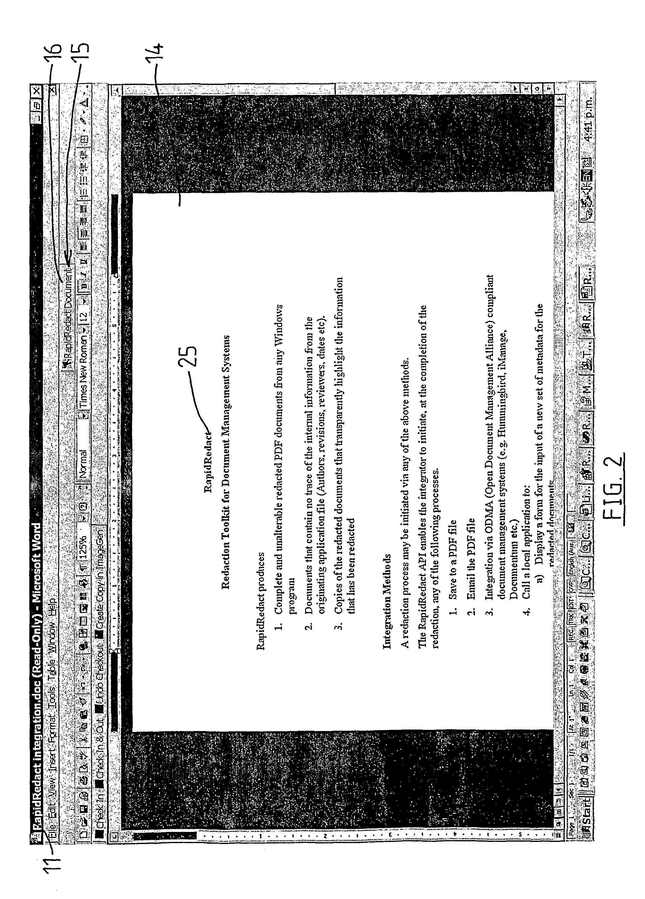 Process for electronic document redaction