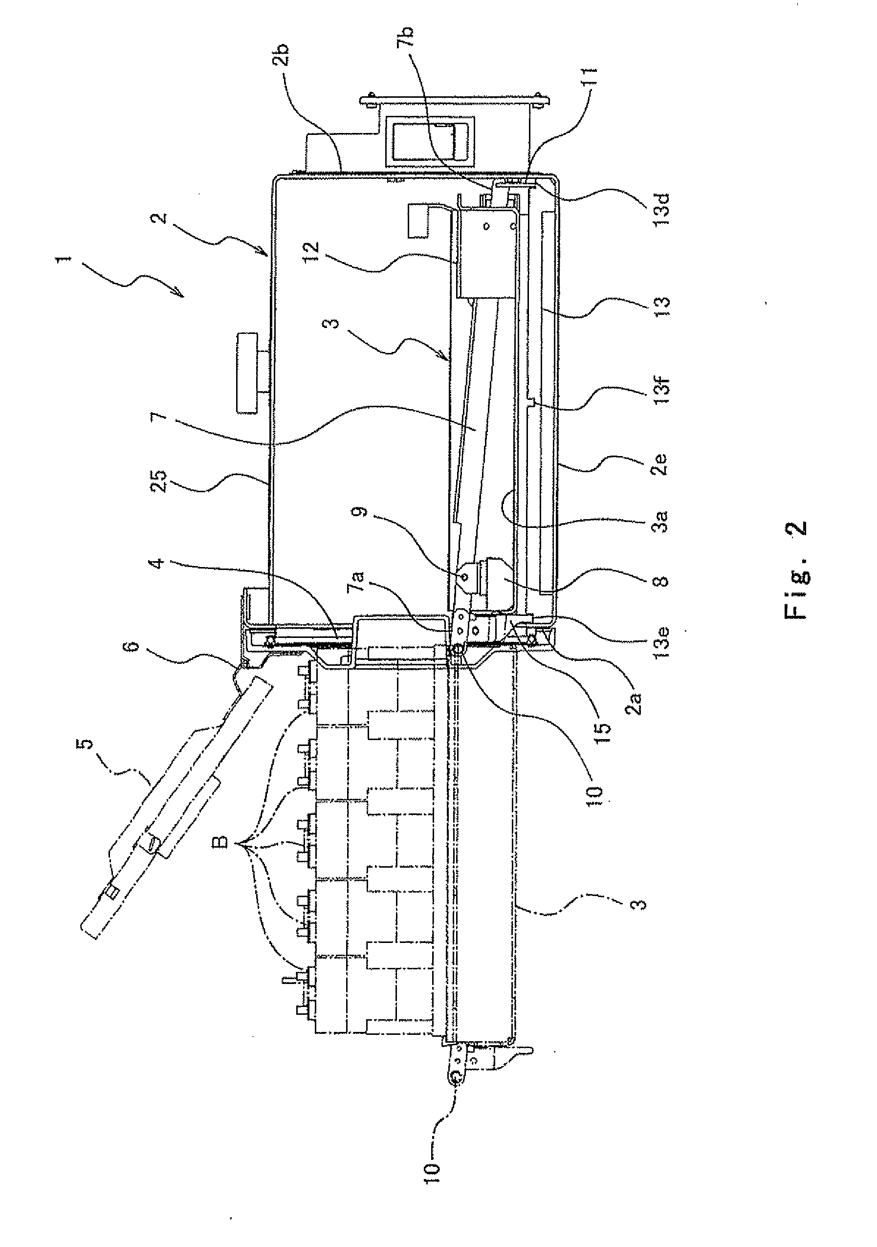 Device storage apparatus for railway vehicle