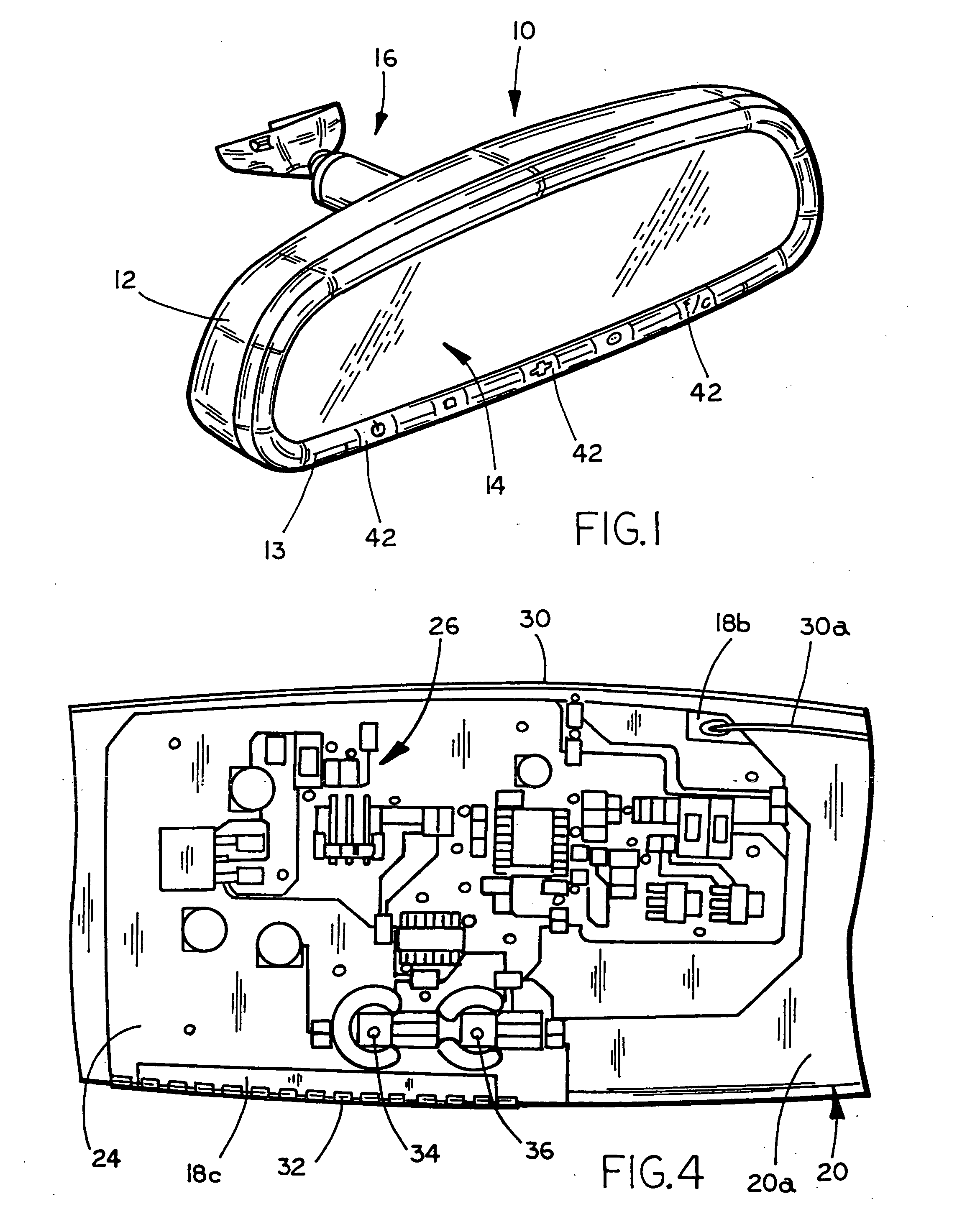 Mirror reflective element assembly including electronic component