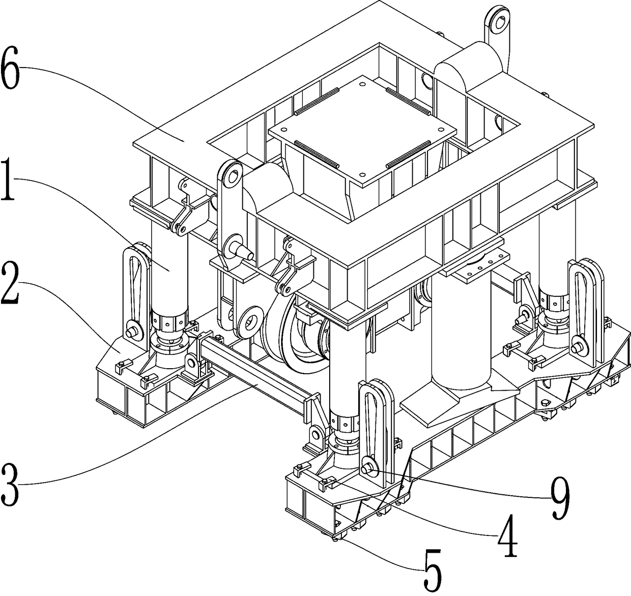 Drilling rig moving and transporting leveling device