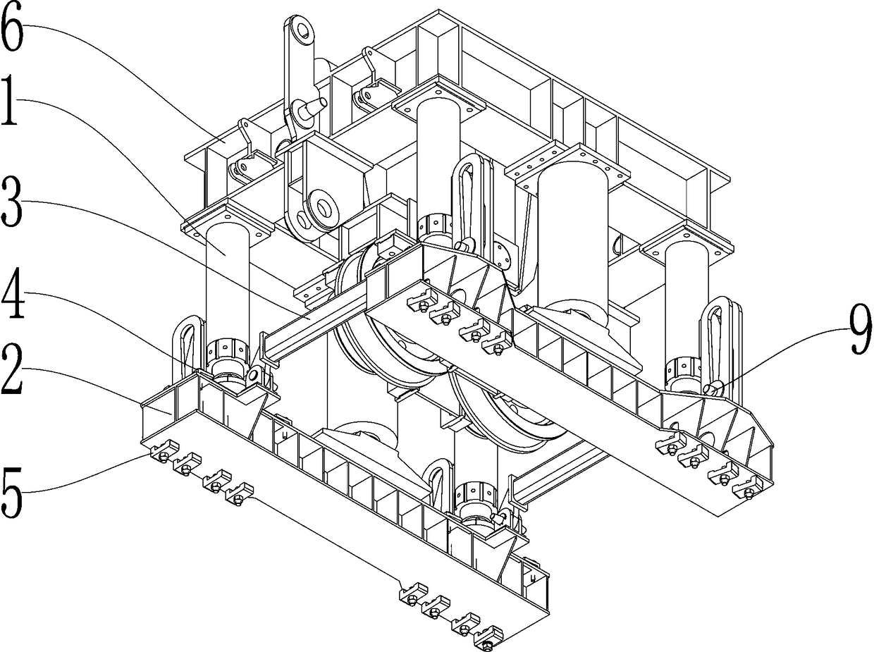 Drilling rig moving and transporting leveling device