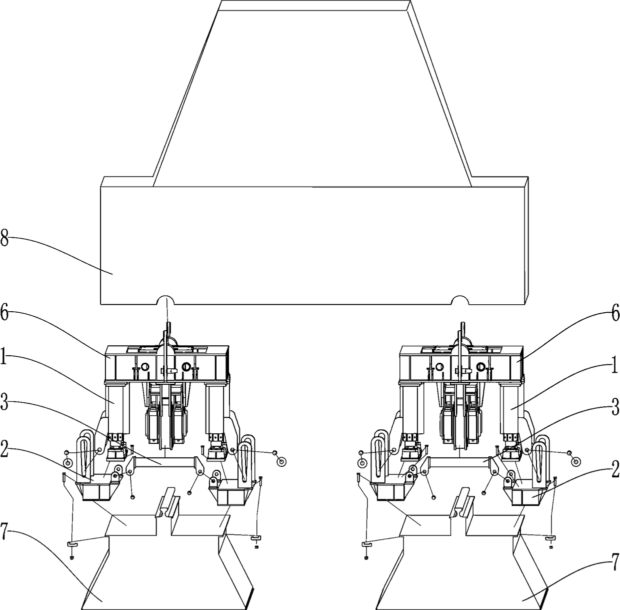 Drilling rig moving and transporting leveling device