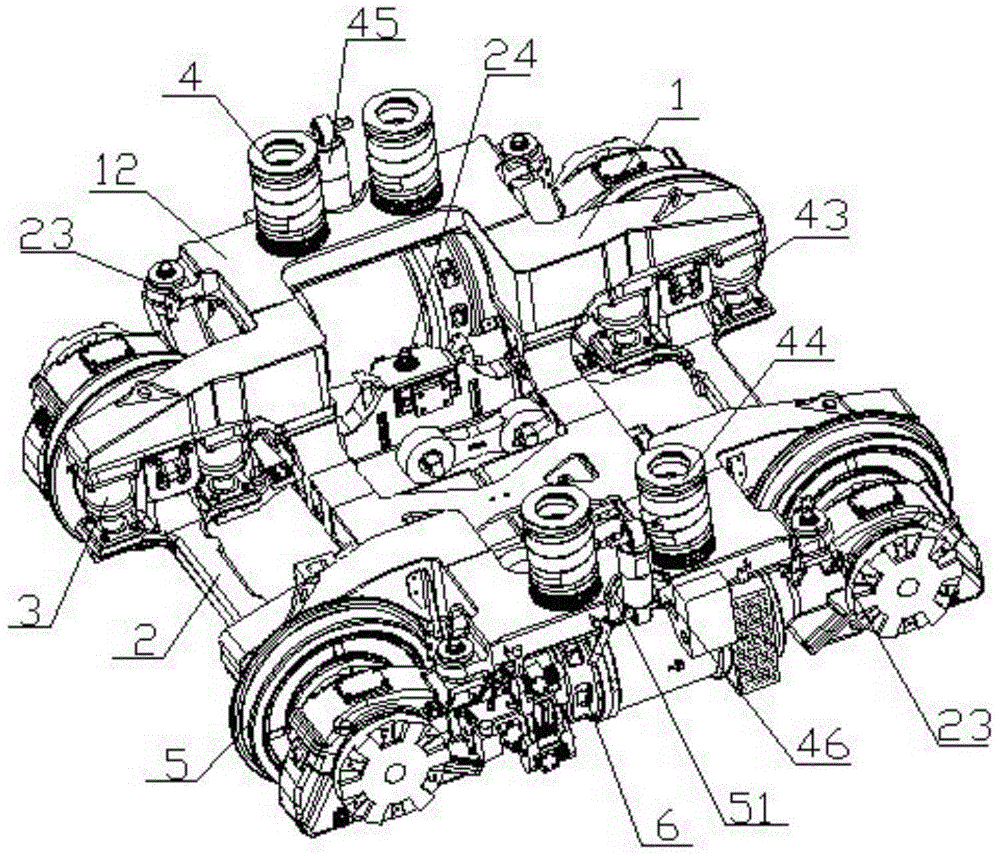 Low-floor railway vehicle bogie