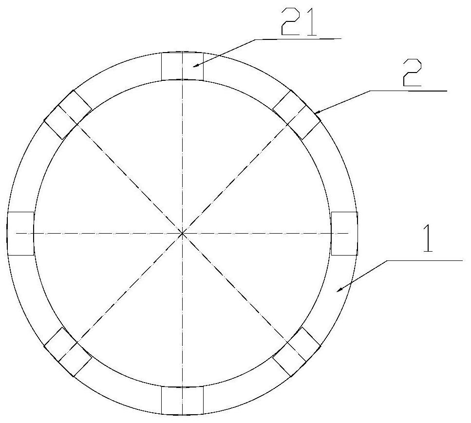 Inspection well frame based on multipoint distribution cushion blocks and construction process of inspection well frame