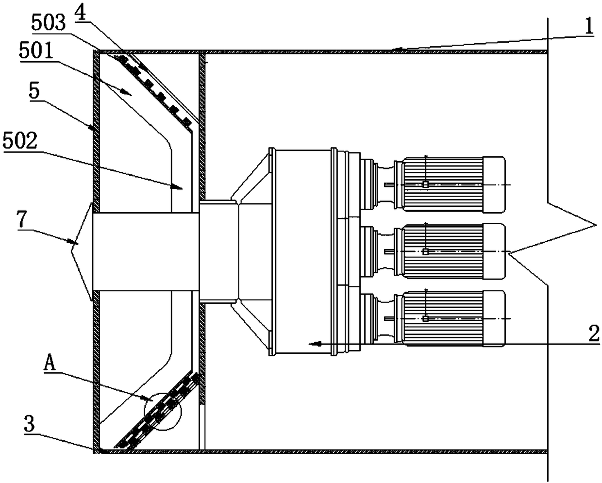 Secondary crushing device of pipe jacking machine