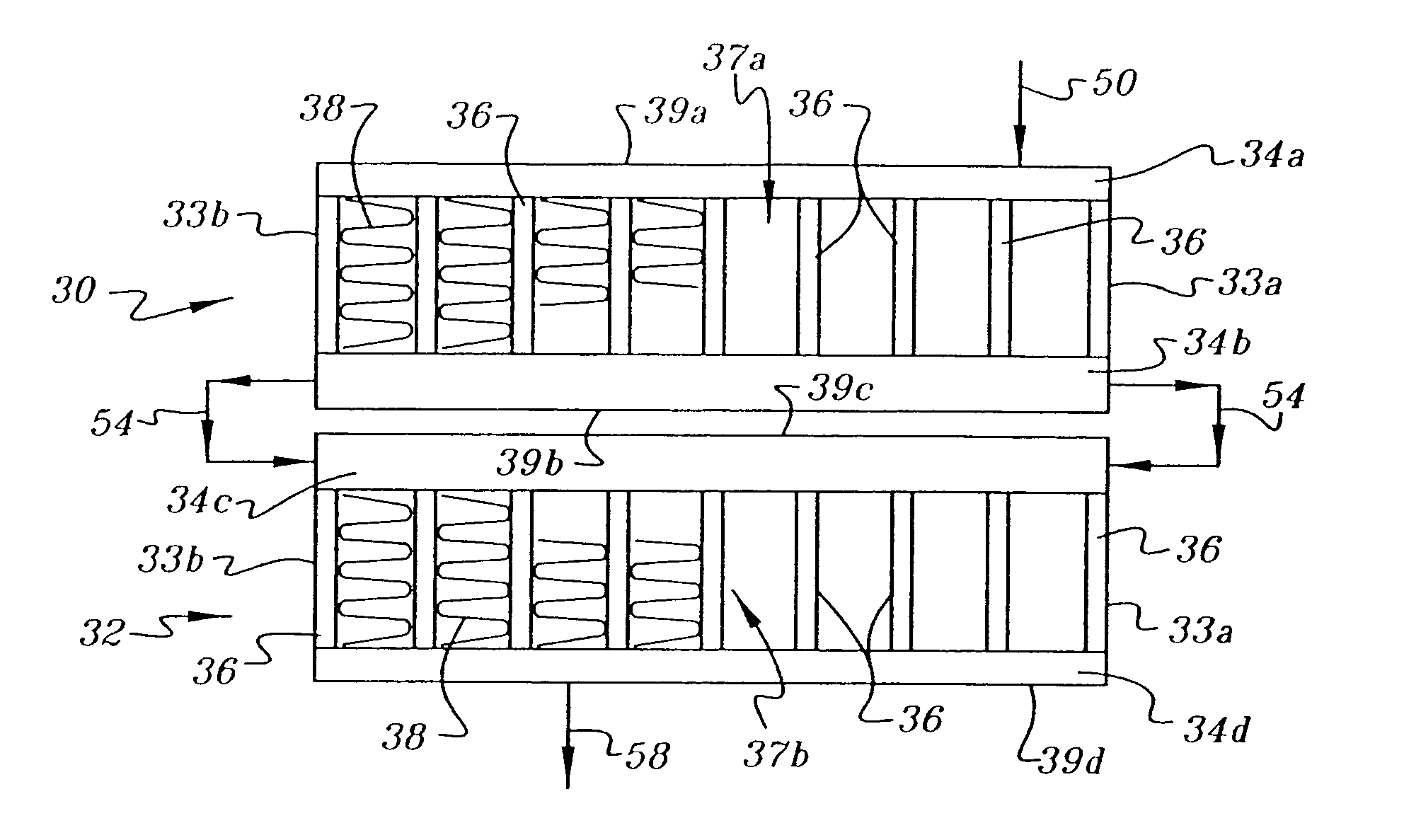 Heat exchanger package with split radiator and split charge air cooler