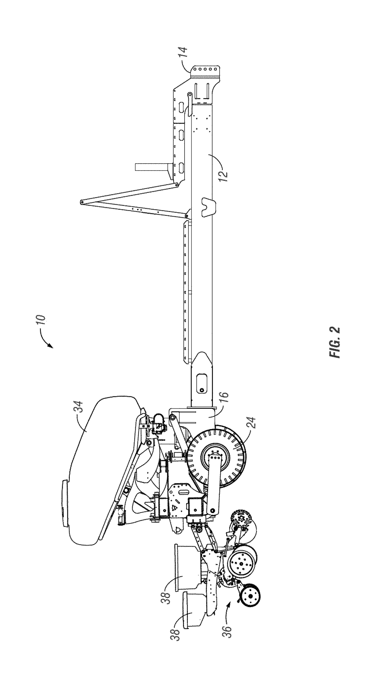 Pivoting implement frame