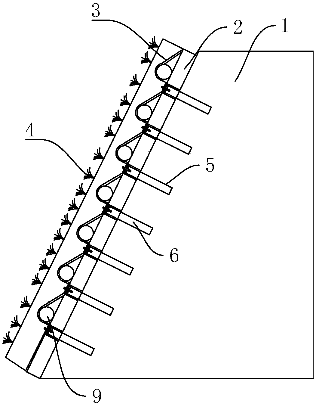 Reinforcing type ecological slope protection structure and construction method thereof