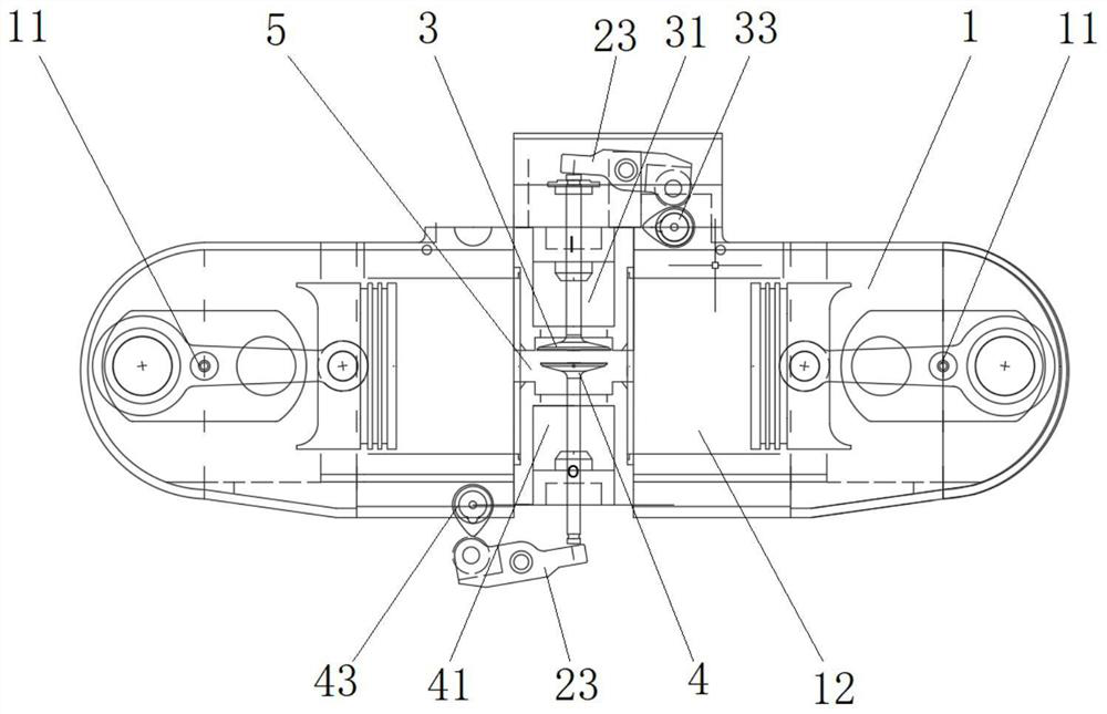 Efficient low-energy-consumption four-stroke opposed piston engine