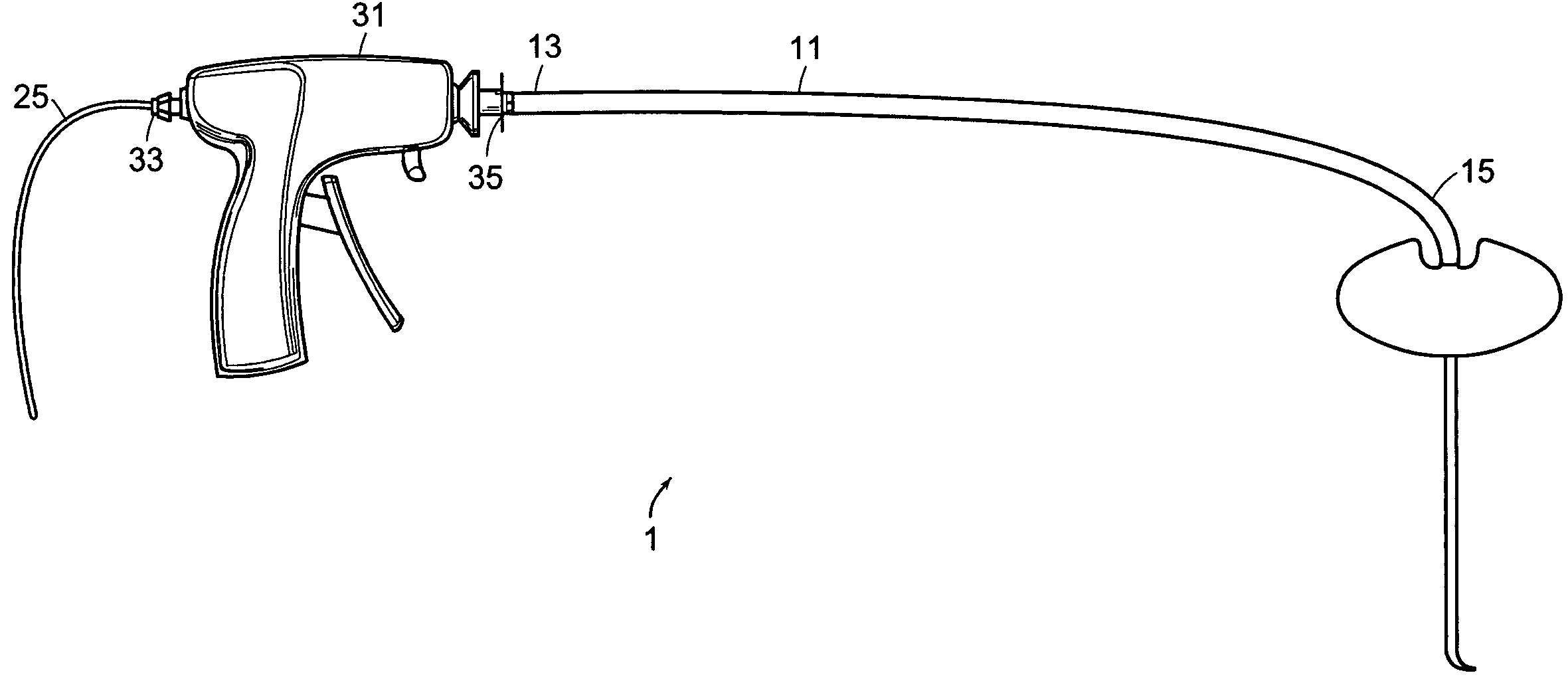 Vertebroplasty device having a flexible plunger