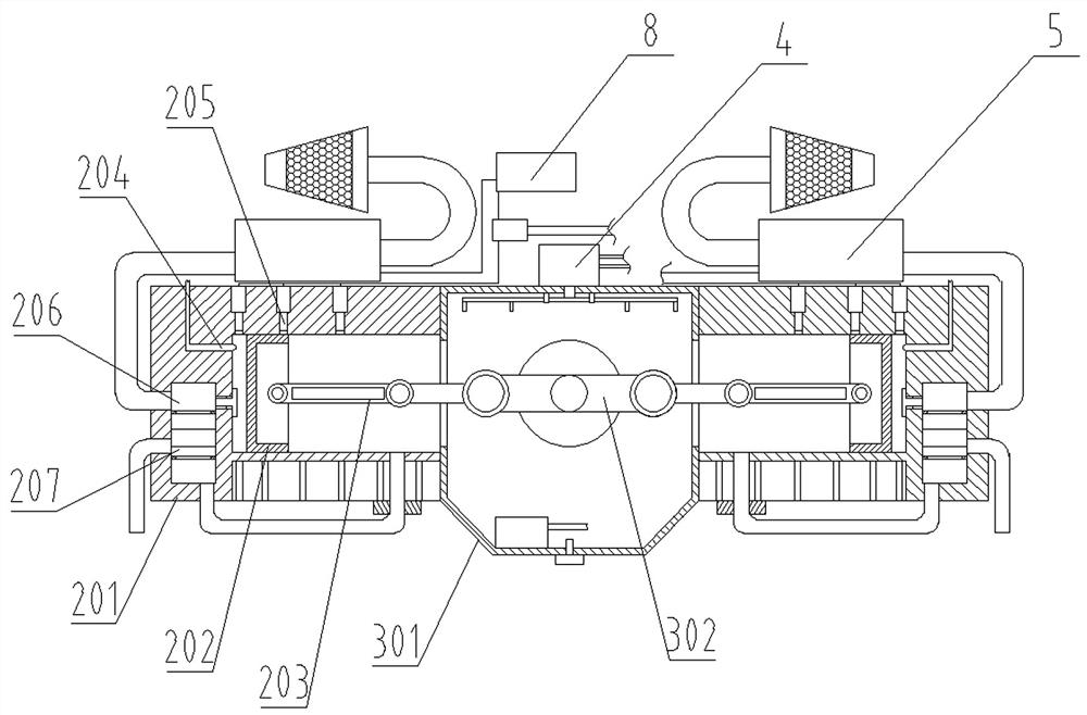 Modularized oil-saving type fuel engine with crossed and opposed cylinders