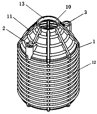 Urn-type septic tank for rural sanitary toilet