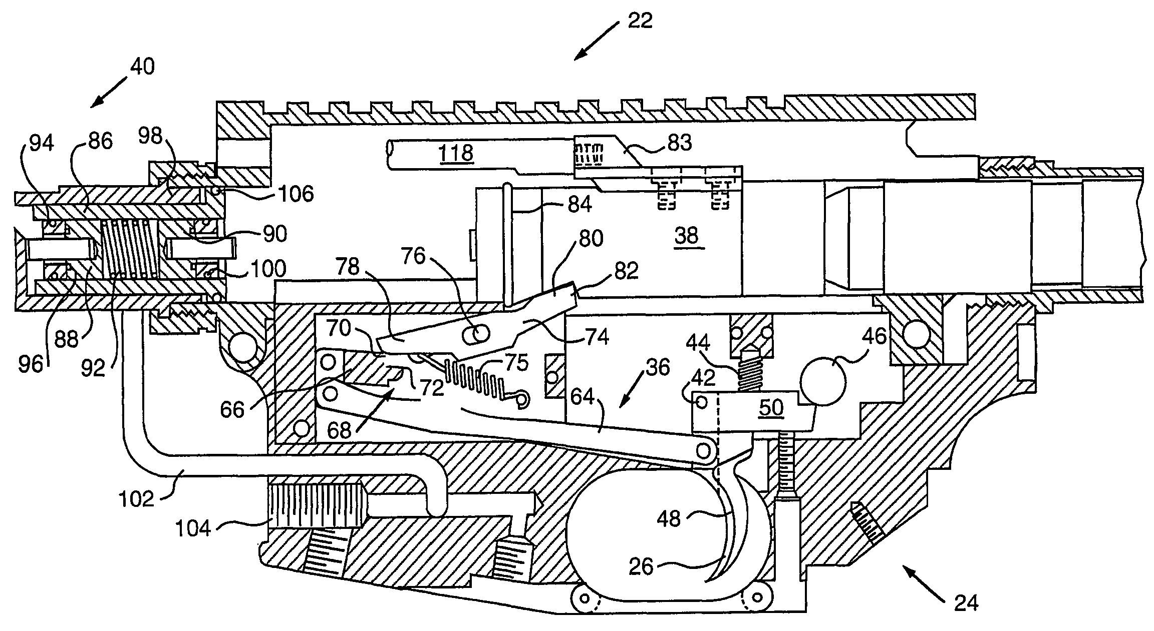 Compressed gas-powdered gun simulating the recoil of a conventional firearm