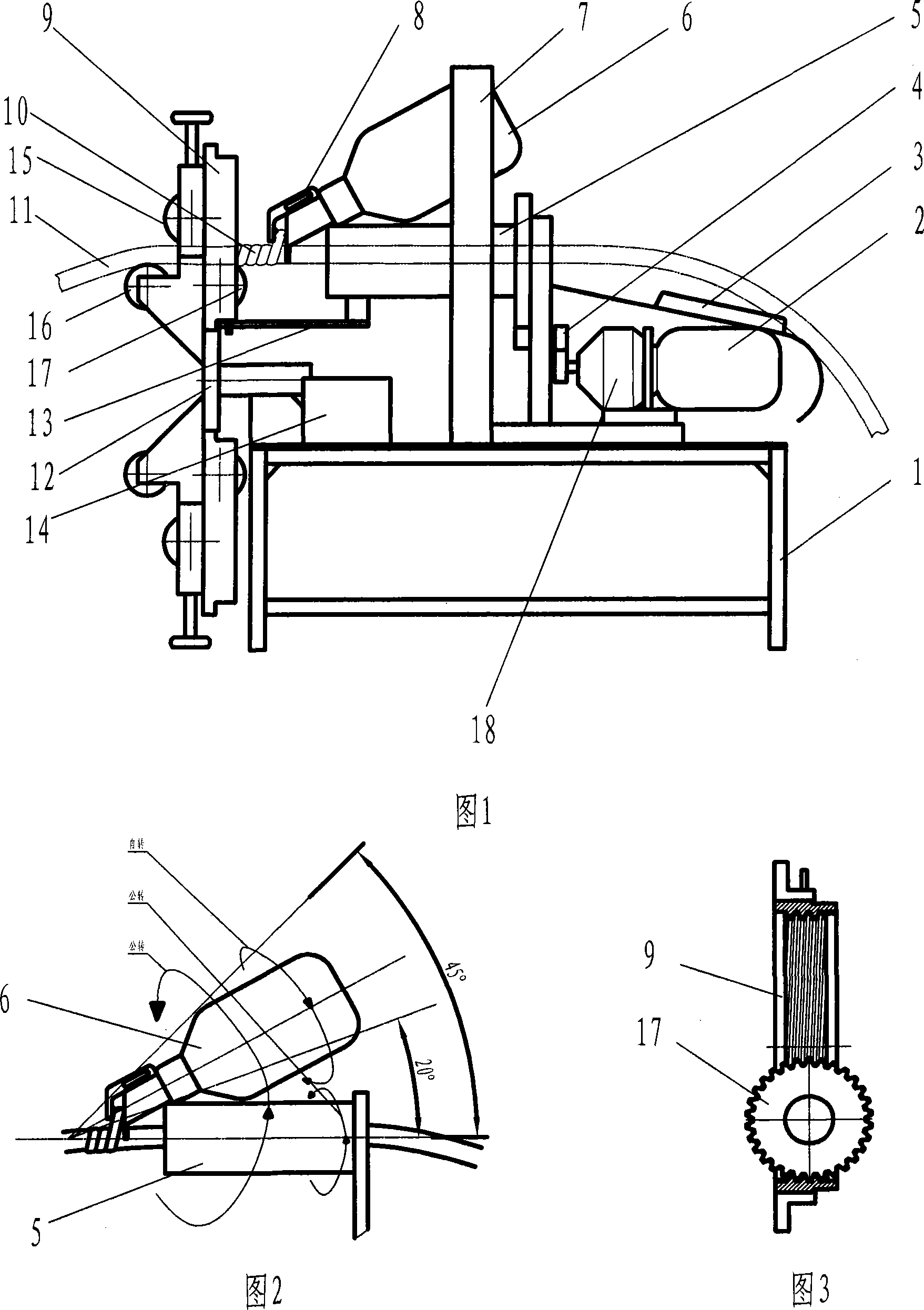 Rubber hose sheath winding machine