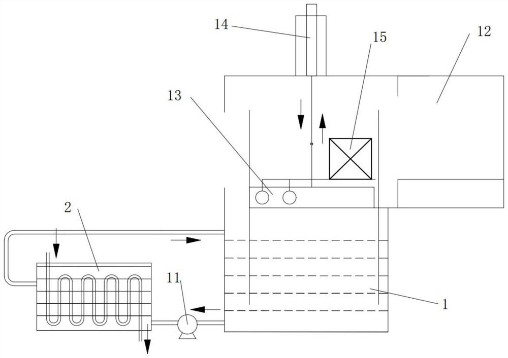 Liquid quenching medium rapid cooling process and device for heat treatment