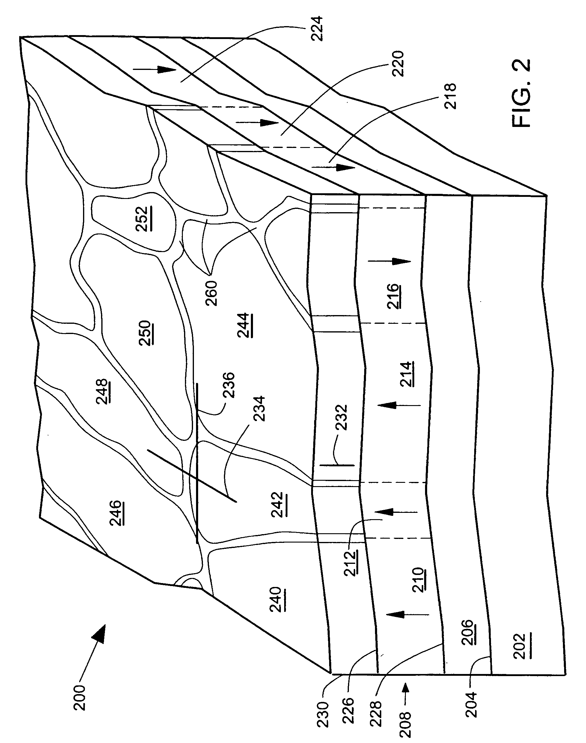 Memory array having a layer with electrical conductivity anisotropy