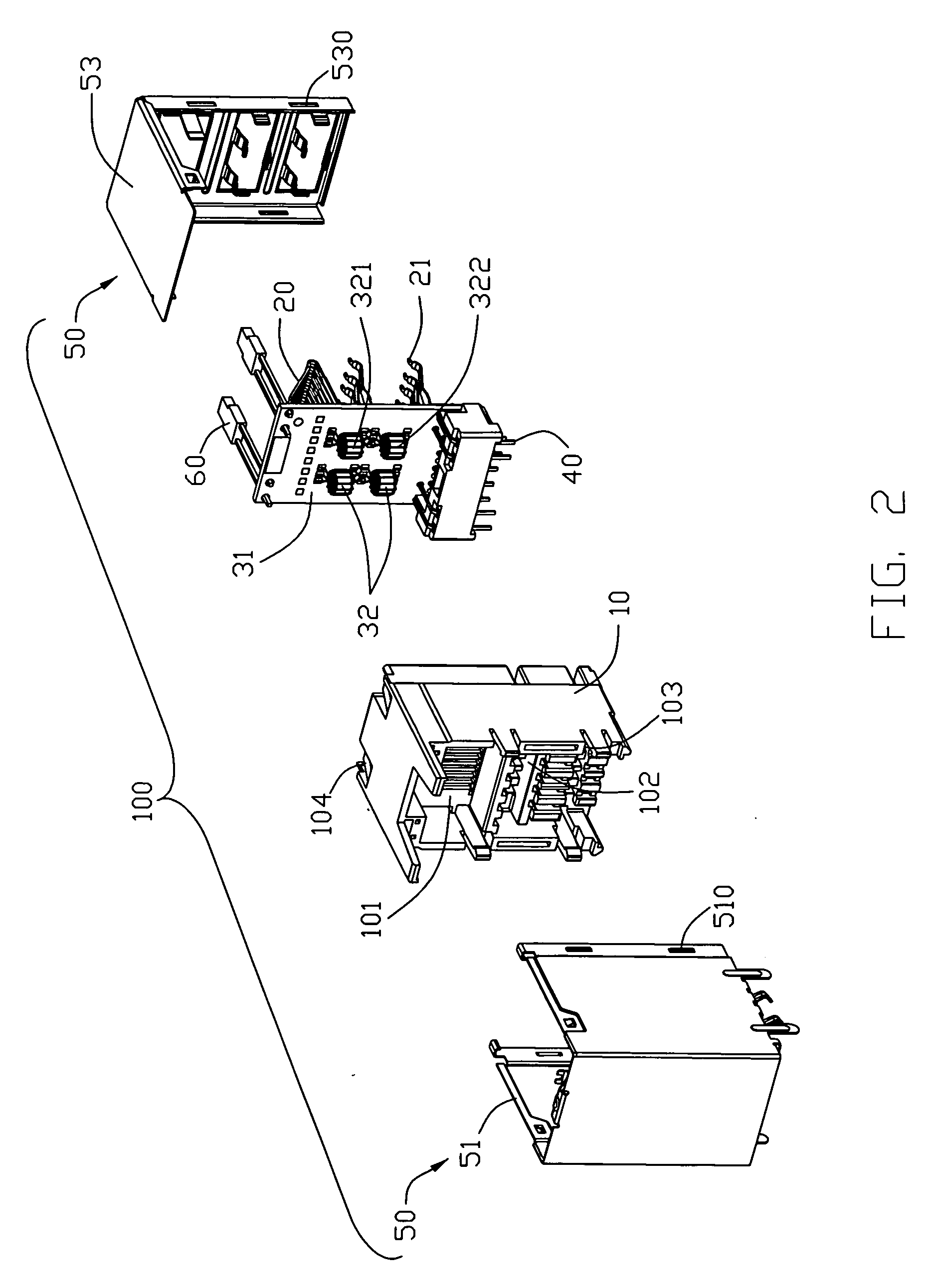 Electrical connector having an improved magnetic module