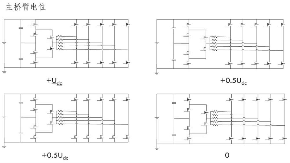 Five-level multi-bridge-arm switching power amplifier circuit