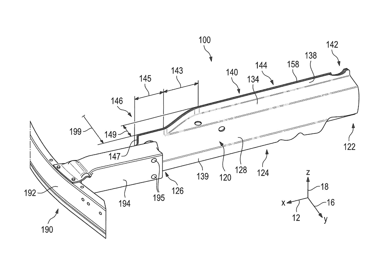 Longitudinal Support Device for Supporting a Front Engine in a Motor Vehicle