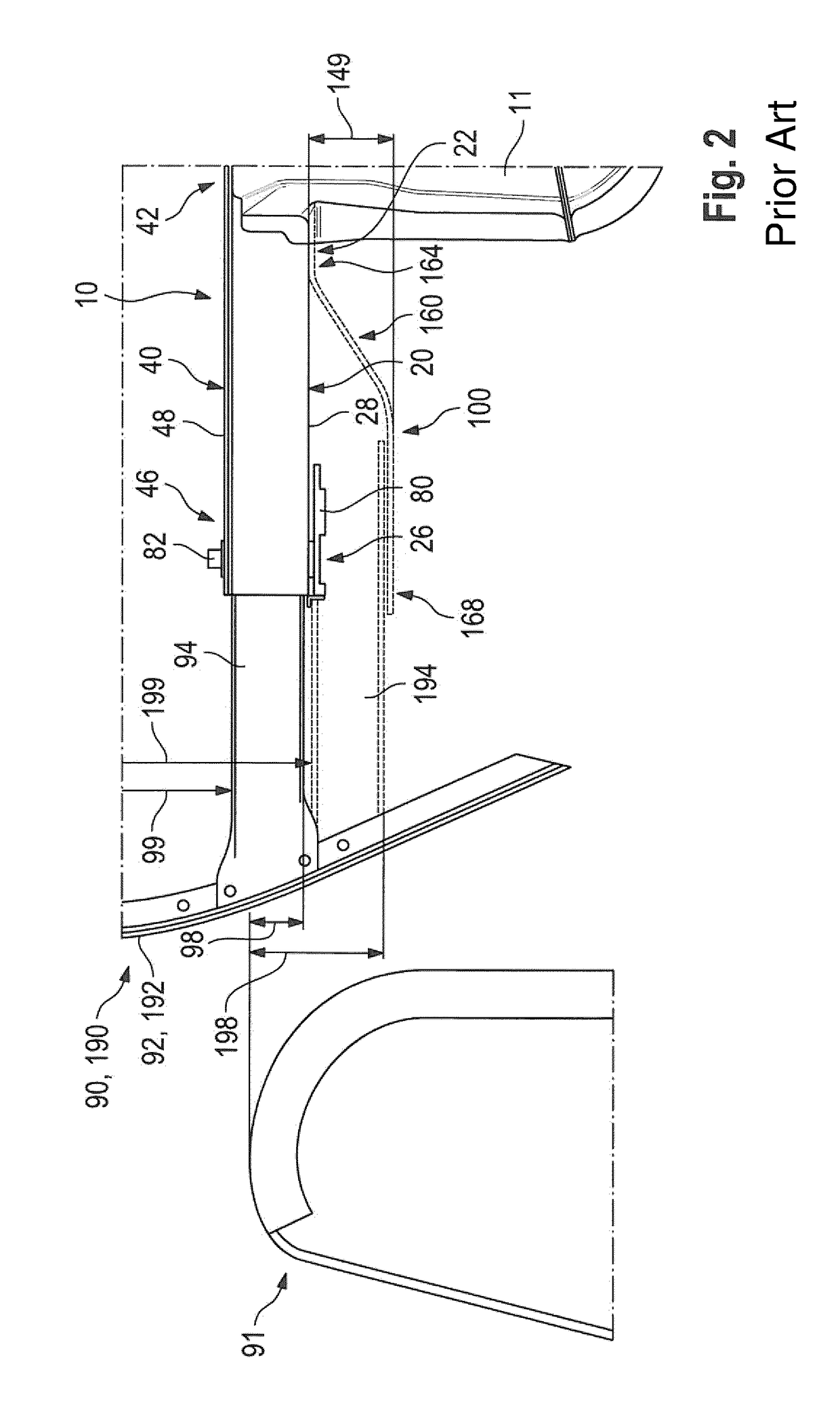 Longitudinal Support Device for Supporting a Front Engine in a Motor Vehicle