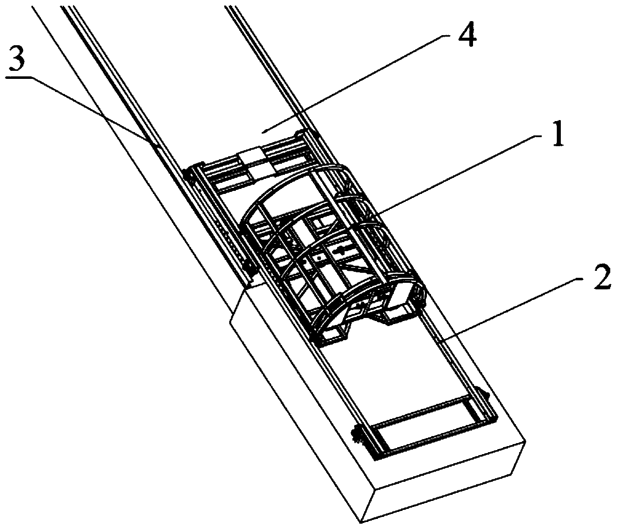 Large-stroke maintenance lifting ladder based on folding type lift car